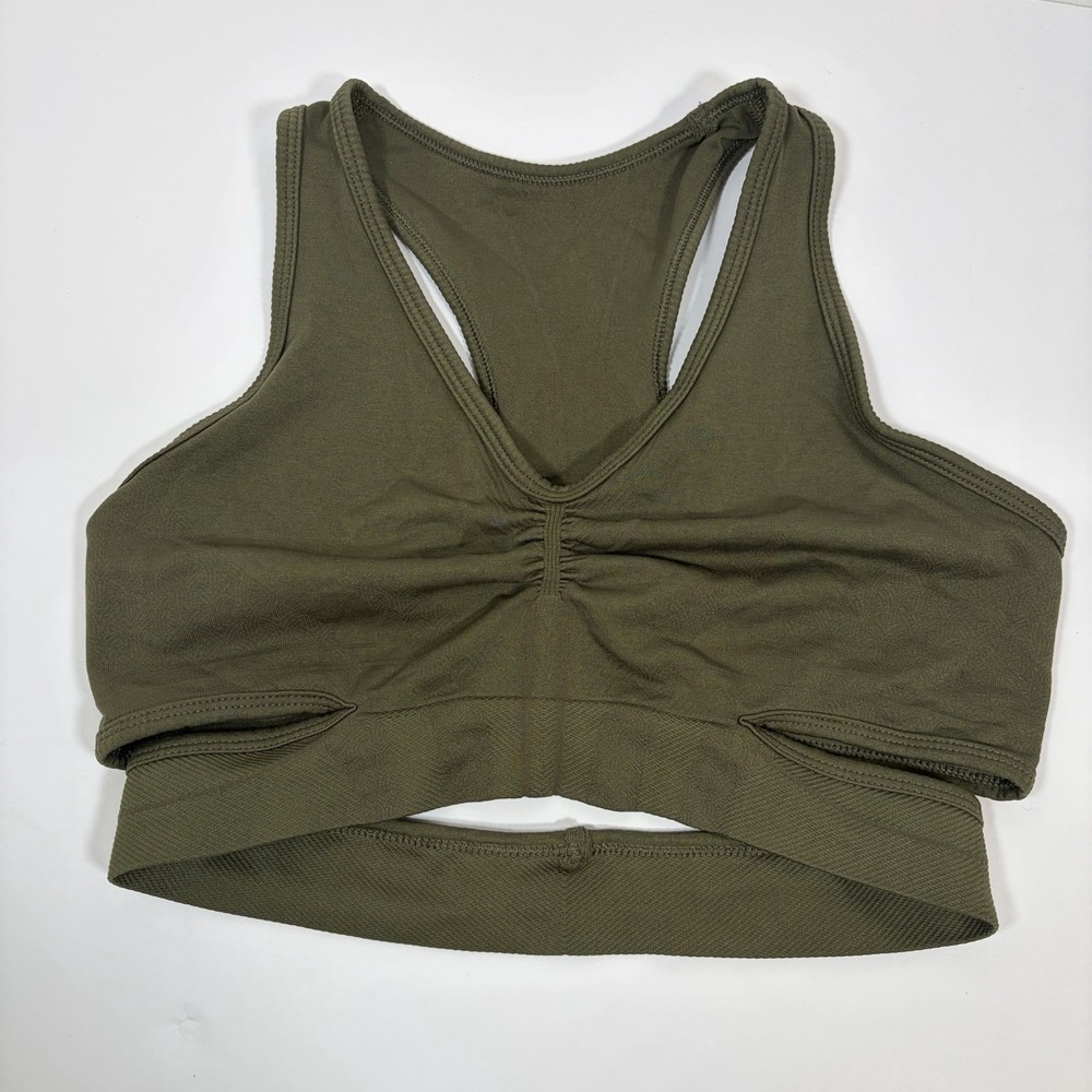 Alphalete Stratus High-Impact Seamless Bra Size Medium Army Hunter Green